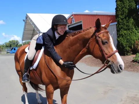 a man riding a horse