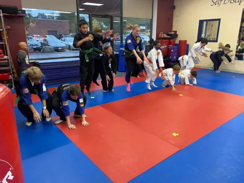 a group of kids playing a game