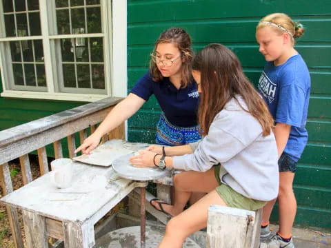 a person and two children