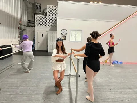 a group of people dancing