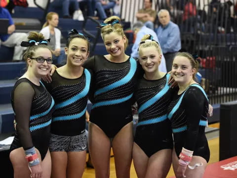 a group of women in a gym