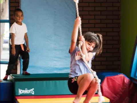 a girl on a trampoline