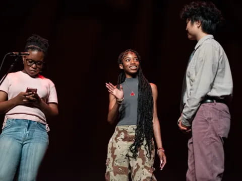 a group of people singing