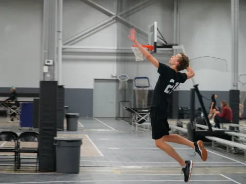 a man running on a track