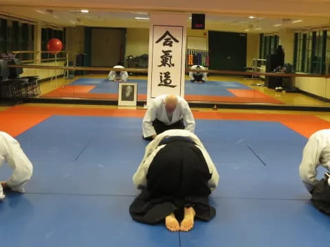 a group of people in a room