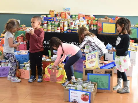 a group of children in a store