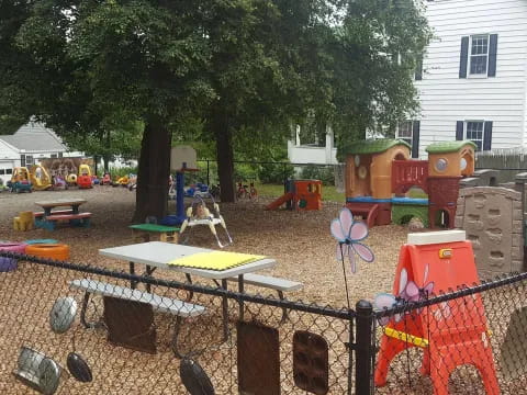 a playground with a slide