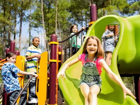 a group of kids on a playground