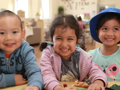 a group of children smiling