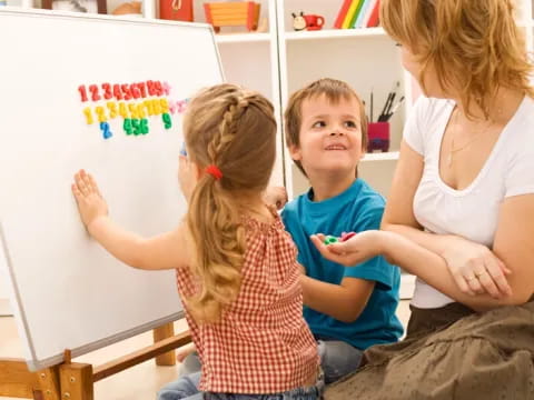 a person and two children