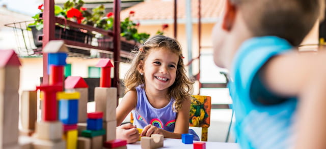 a child playing with toys