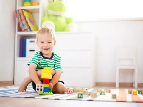 a child playing with toys