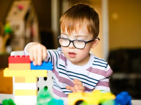 a child wearing glasses