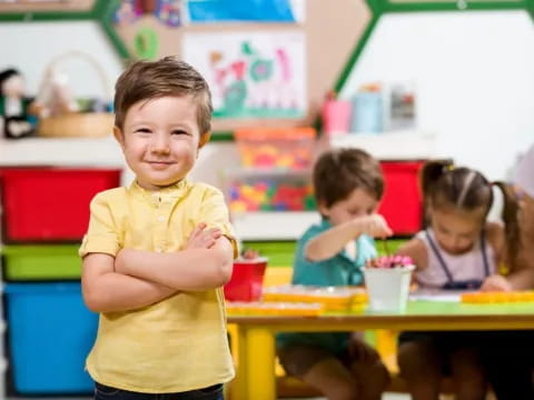 a group of children in a classroom