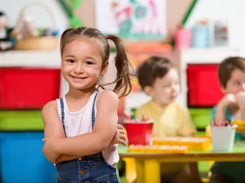 a young girl smiling