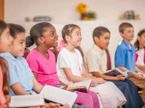 a group of students in a classroom