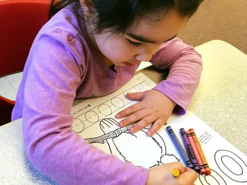 a child drawing on a paper