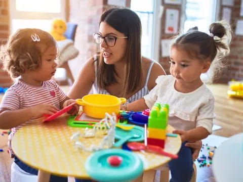 a person and two children