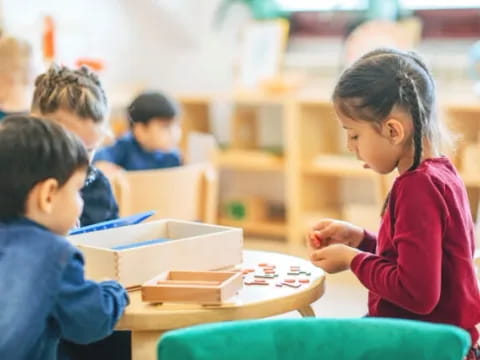 a few children in a classroom