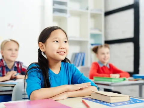 a young girl in a classroom