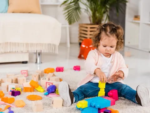 a child playing with toys