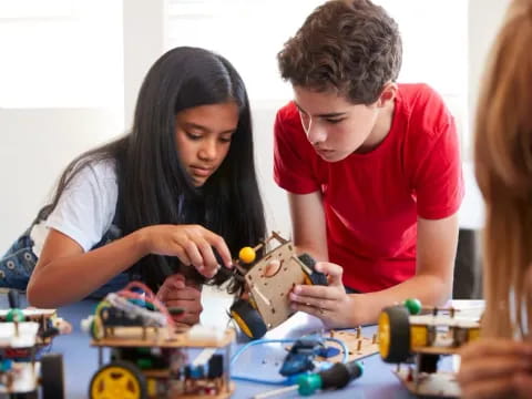 a group of people playing with toys