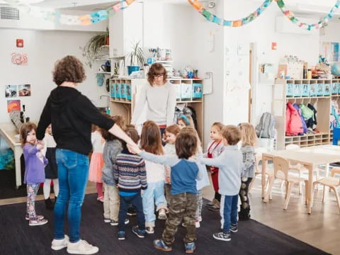 a person and a group of children