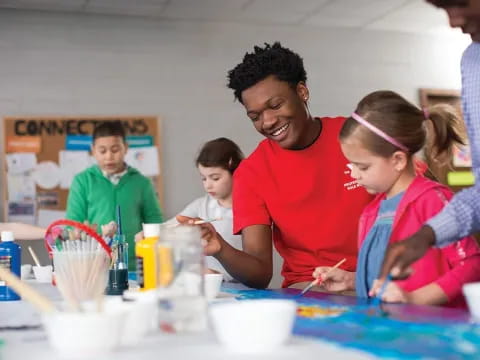 a group of people in a room