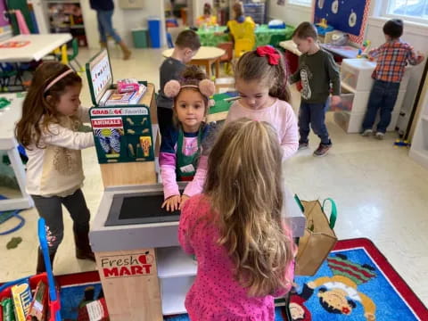a group of children in a classroom