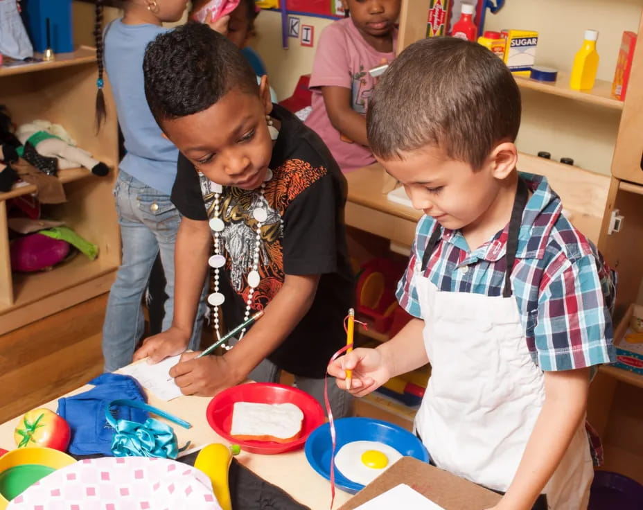 a group of children in a room