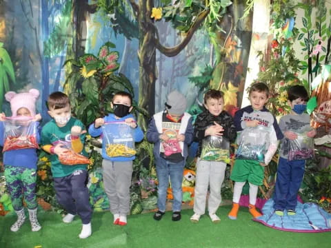 a group of children in clothing