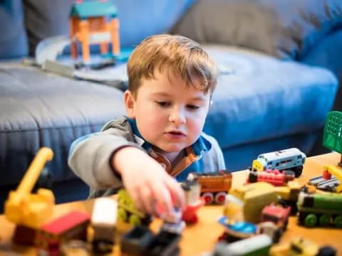a child playing with toys
