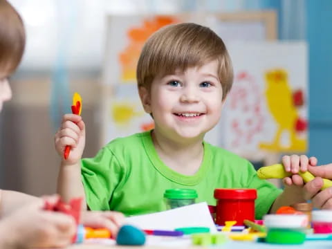a child playing with toys