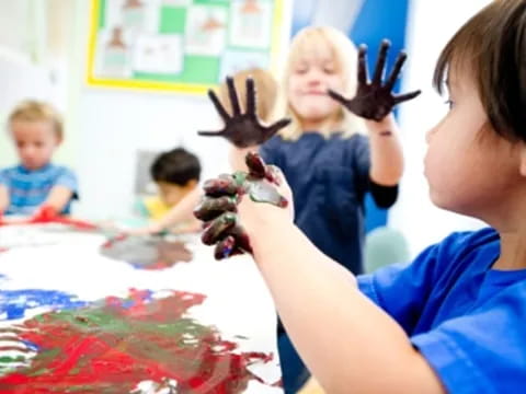 a group of children in a classroom