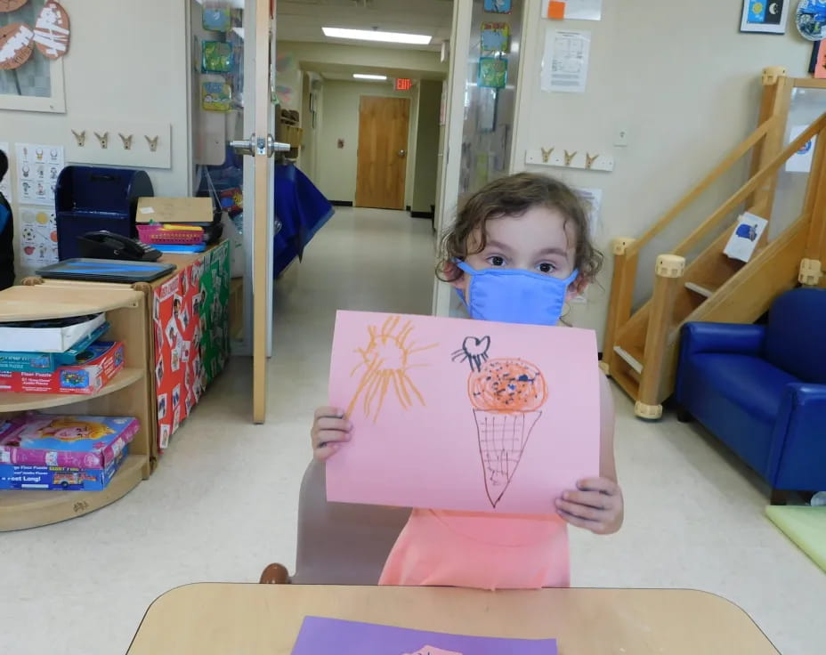 a child with a mask on