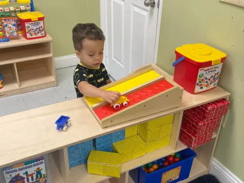 a child playing with toys