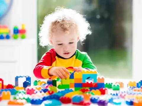 a child playing with toys