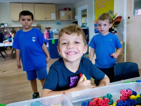 a group of boys in a room