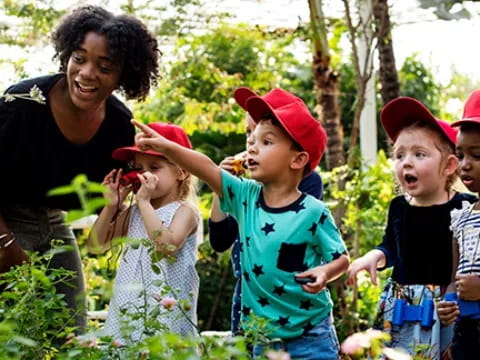a group of people standing outside