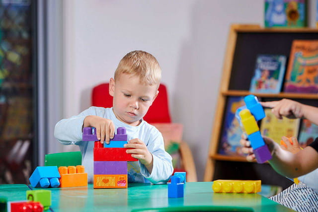 a child playing with toys