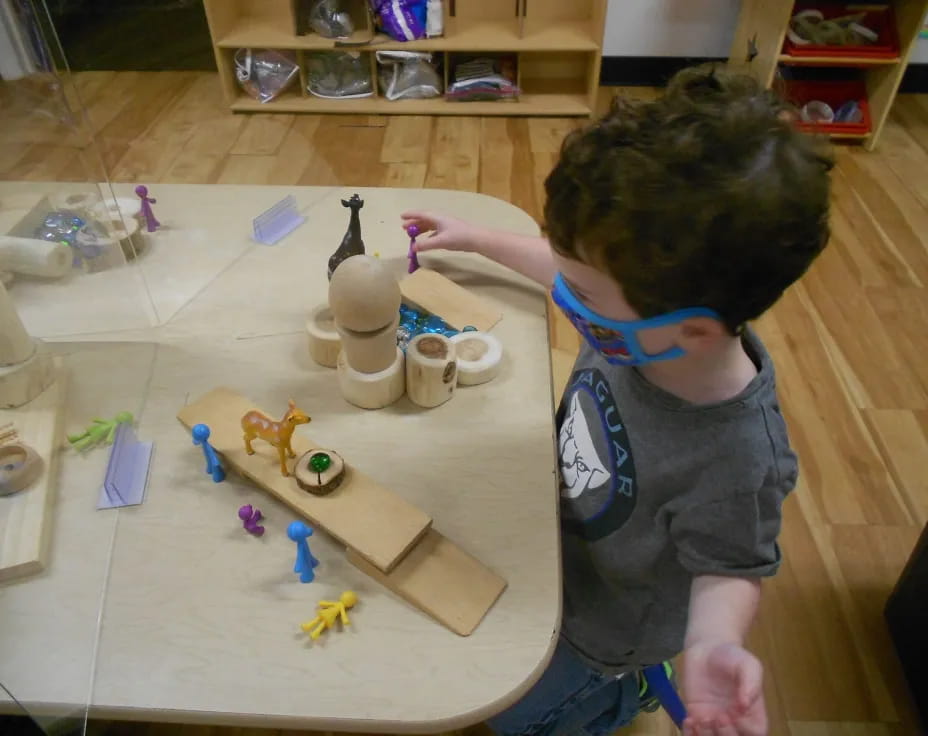 a child playing with toys