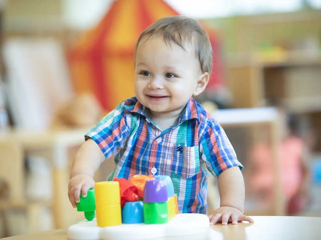 a child playing with toys