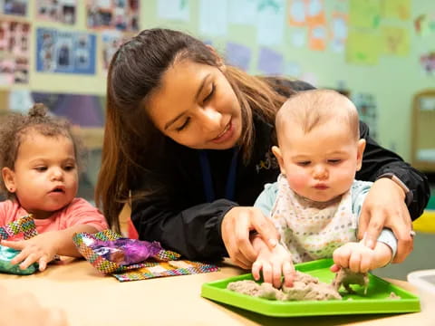 a person and two children