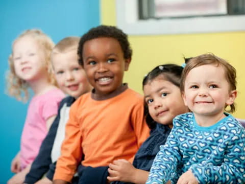 a group of children smiling