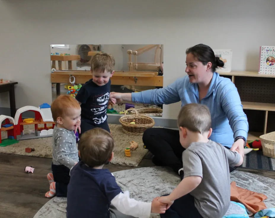 a person and several children