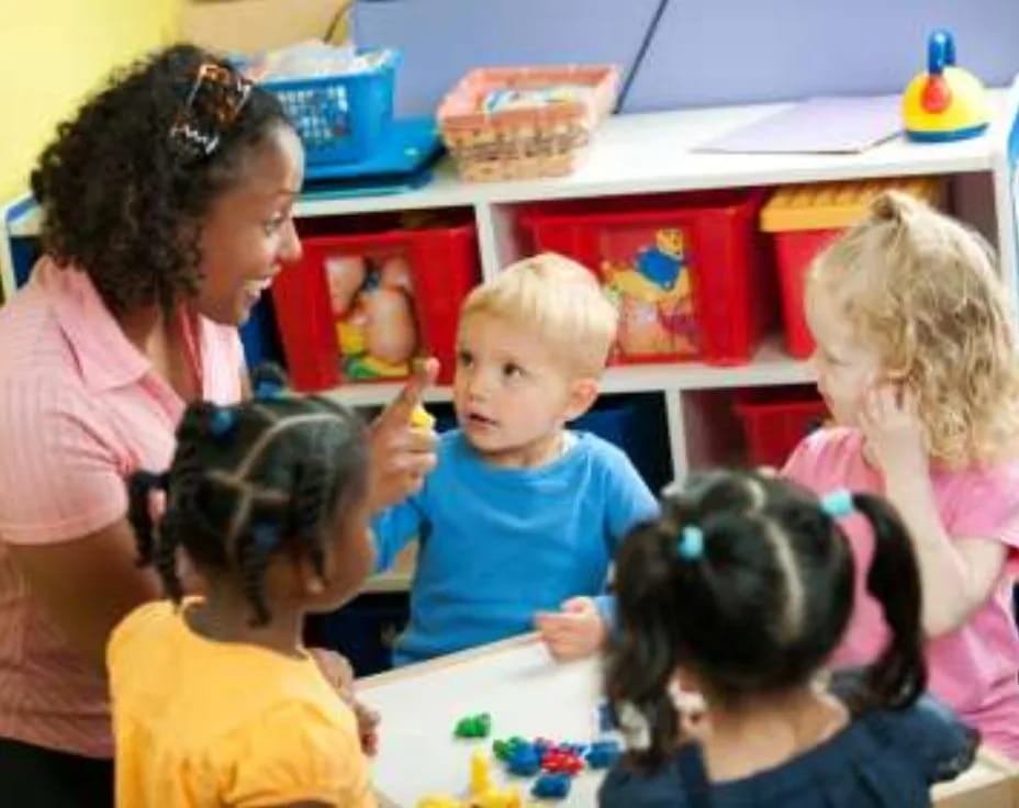 a person and several children