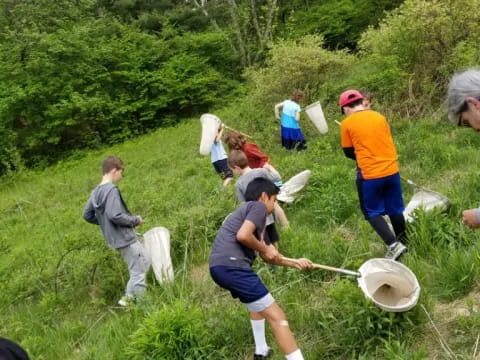 a group of people in a field
