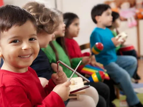 a group of children in a classroom