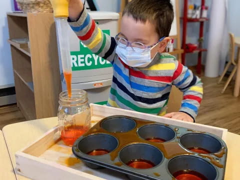 a child wearing a safety goggles