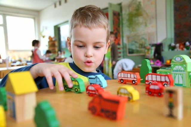 a child playing with toys